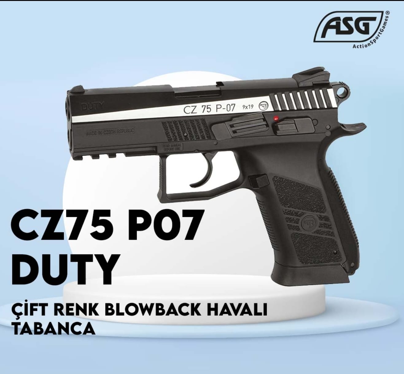 ASG CZ75 P07 DUTY Blowback Havalı Tabanca ÇİFT RENK